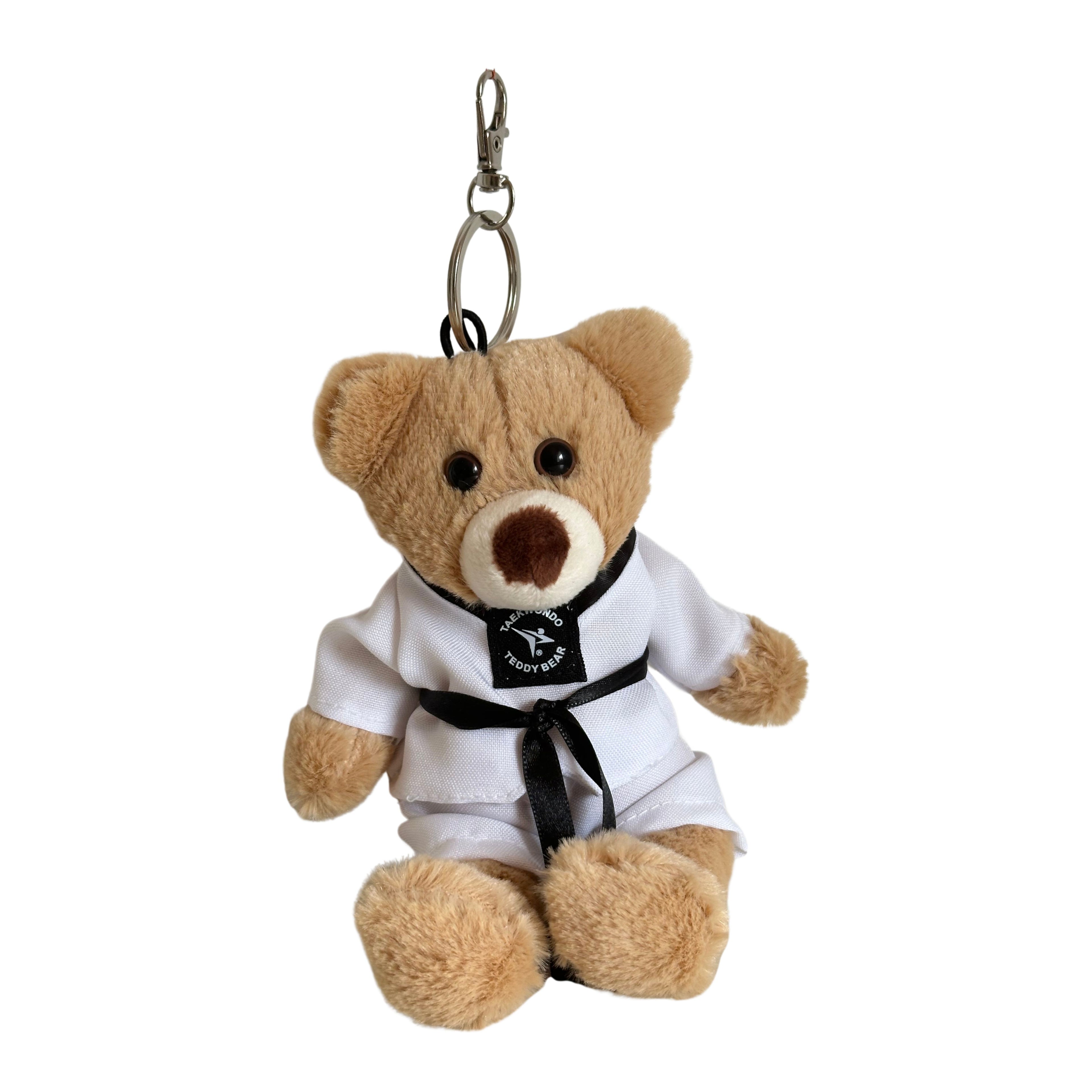LLAVERO PELUCHE TAEKWONDO TEDDY BEAR CINTA NEGRA